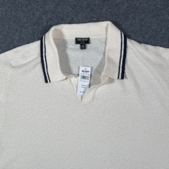 Todd Snyder Mens Tipped Boucle Montauk Polo Bisque Cream Sz‎ 2XL NWT Preppy Lux - Picture 4 of 11